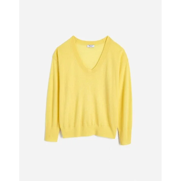 Madewell Cashmere U-Neck Pullover Iced Lemon Medium NWT - Picture 1 of 9